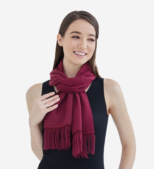 Fringed Stole: Wine Red